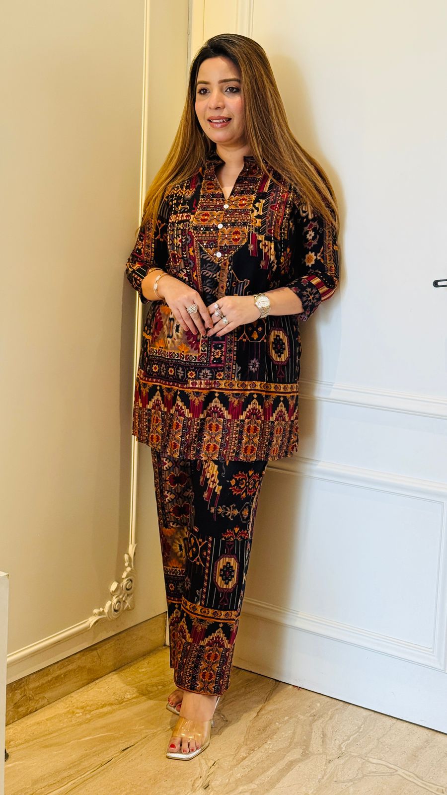 Naira Cotton Cordset- Brown