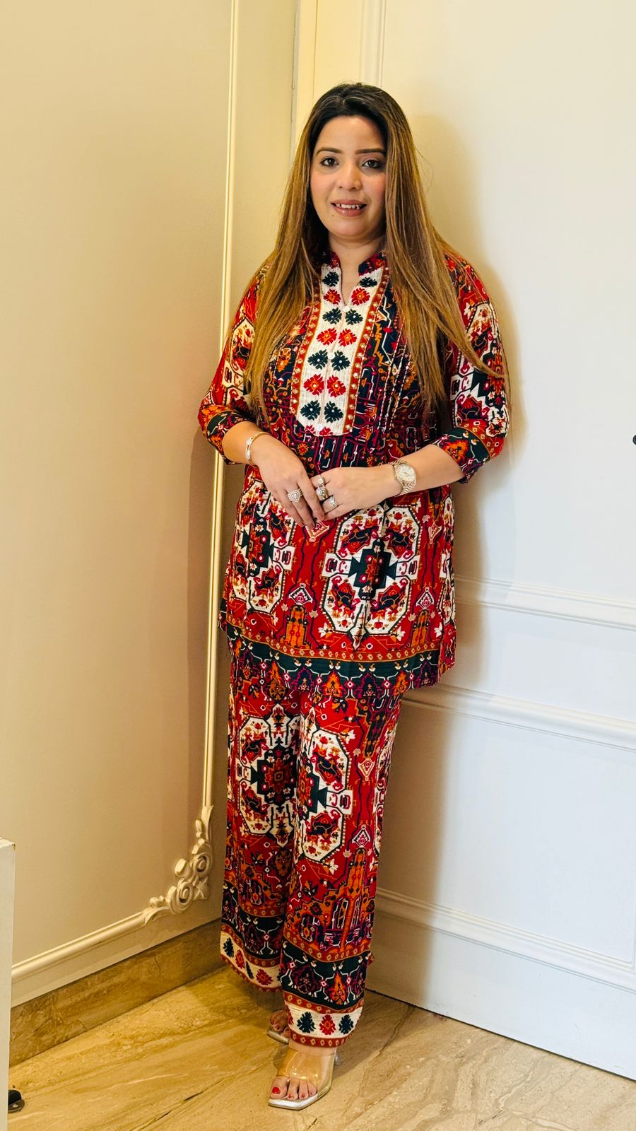 Aavya Coord Set- Red