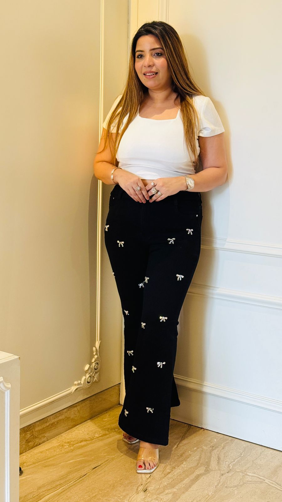 Bella Bow Denim- Black