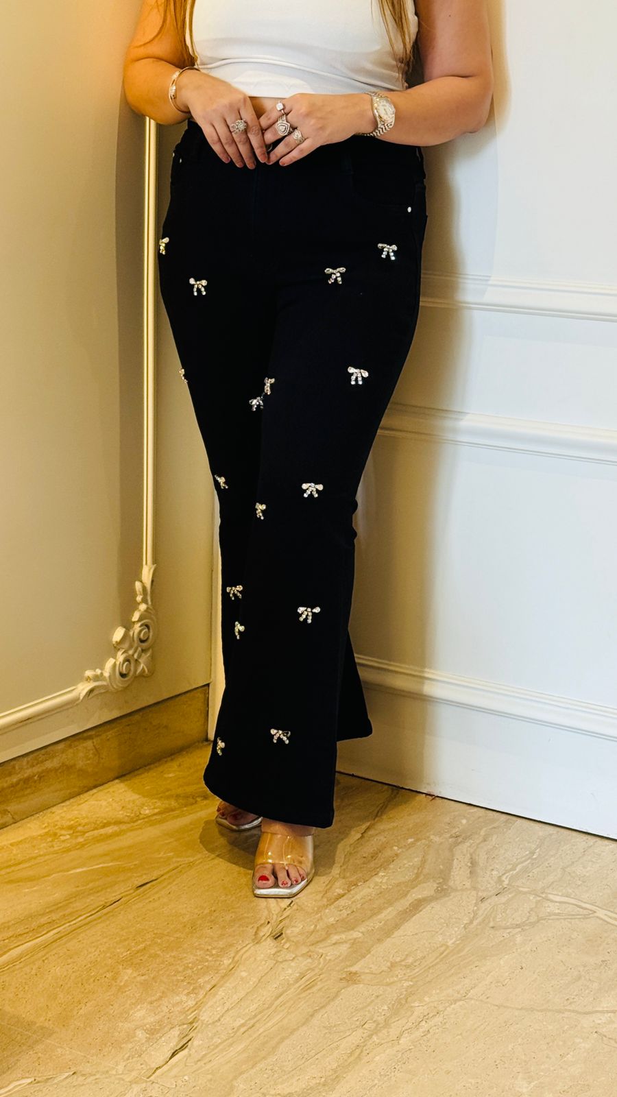 Bella Bow Denim- Black