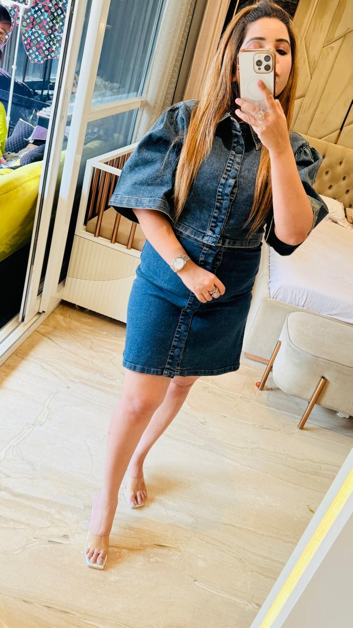 Riya Denim Co-Ord Set- Blue