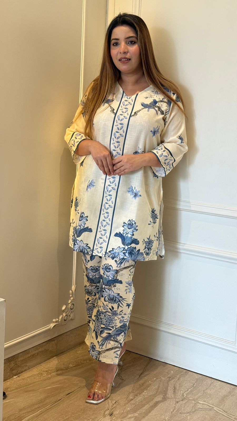 Kavya Digital Cordset- Blue