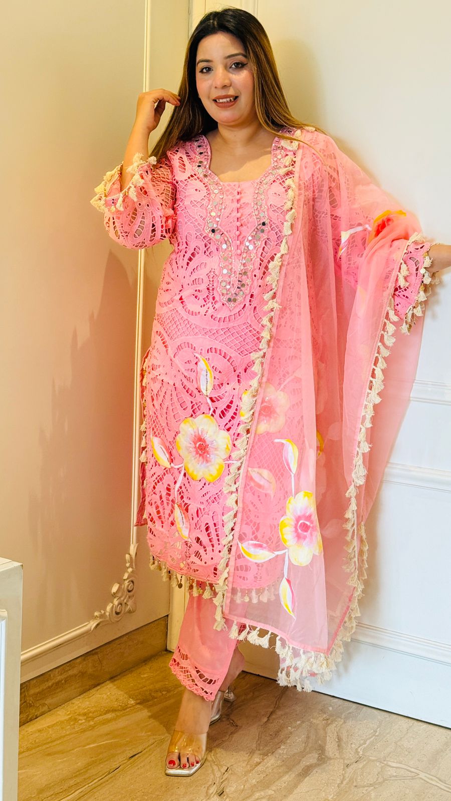 Ira Suit Set- Brown, Pink, Purple