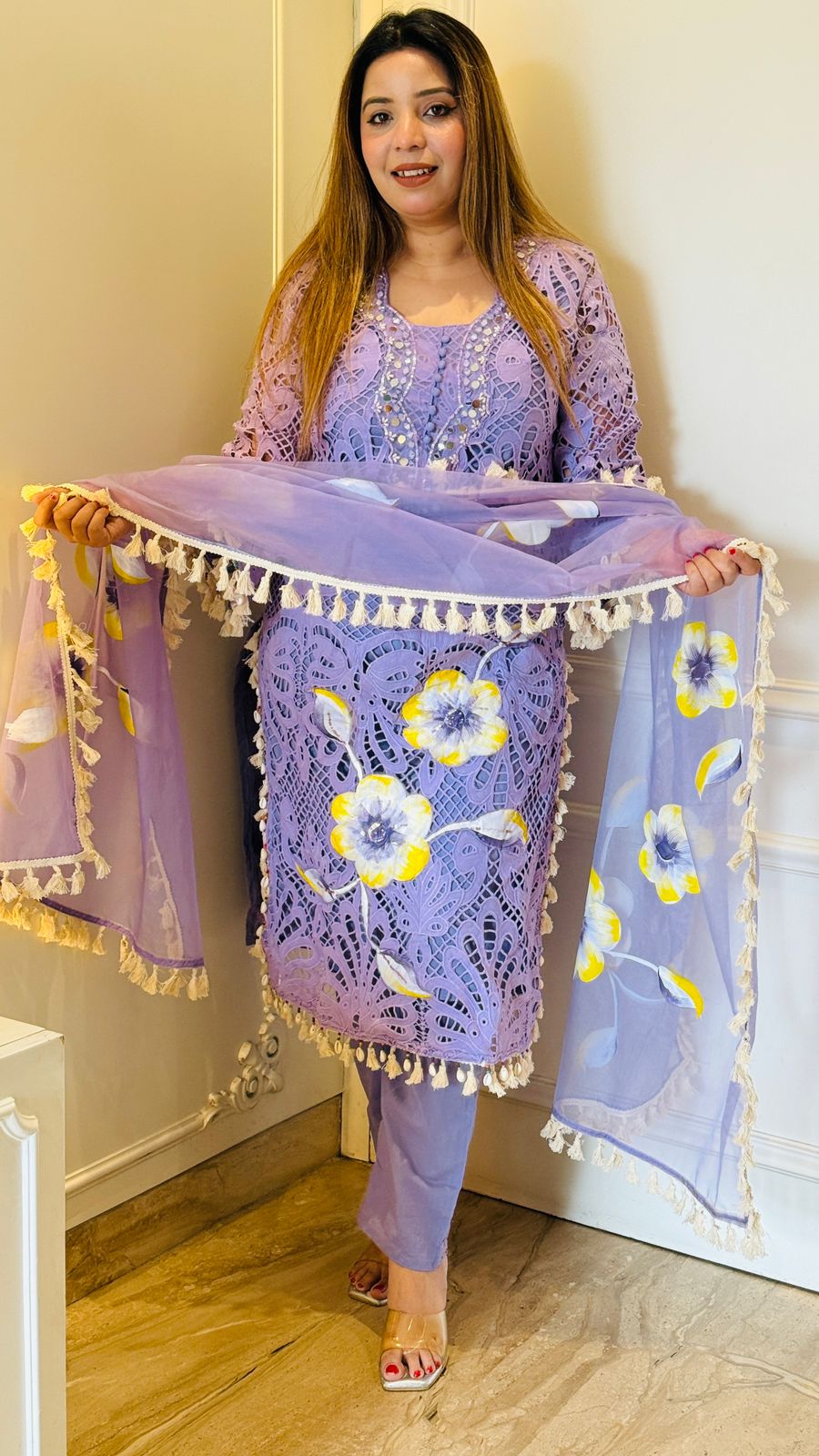 Ira Suit Set- Brown, Pink, Purple