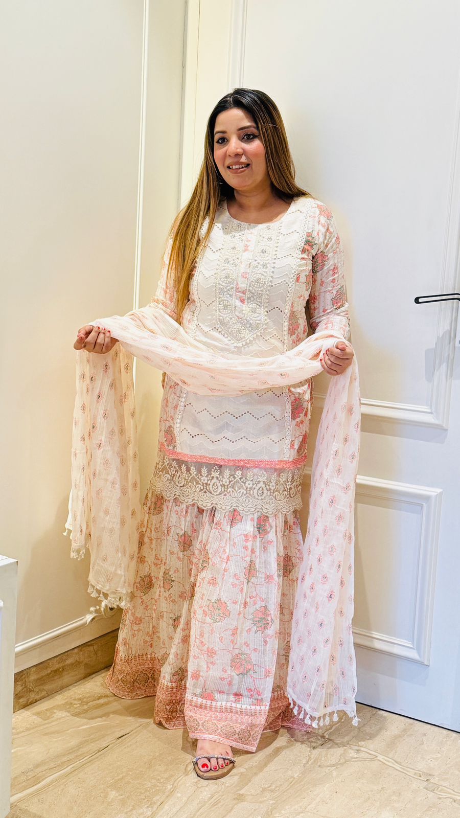 Zehra Sharara Set- Pink