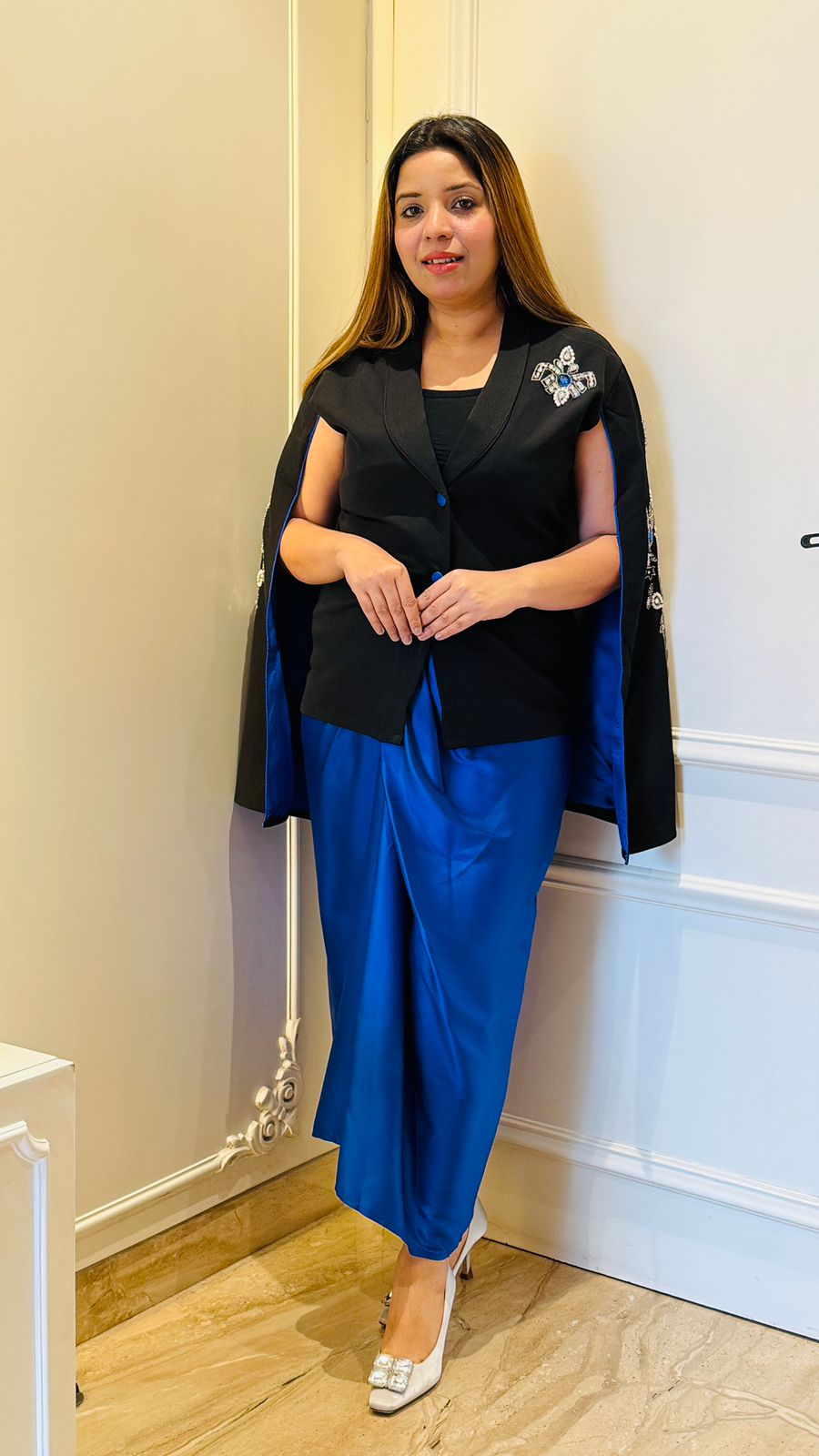 Saira Indo-Western Dress- Green, Red, Blue