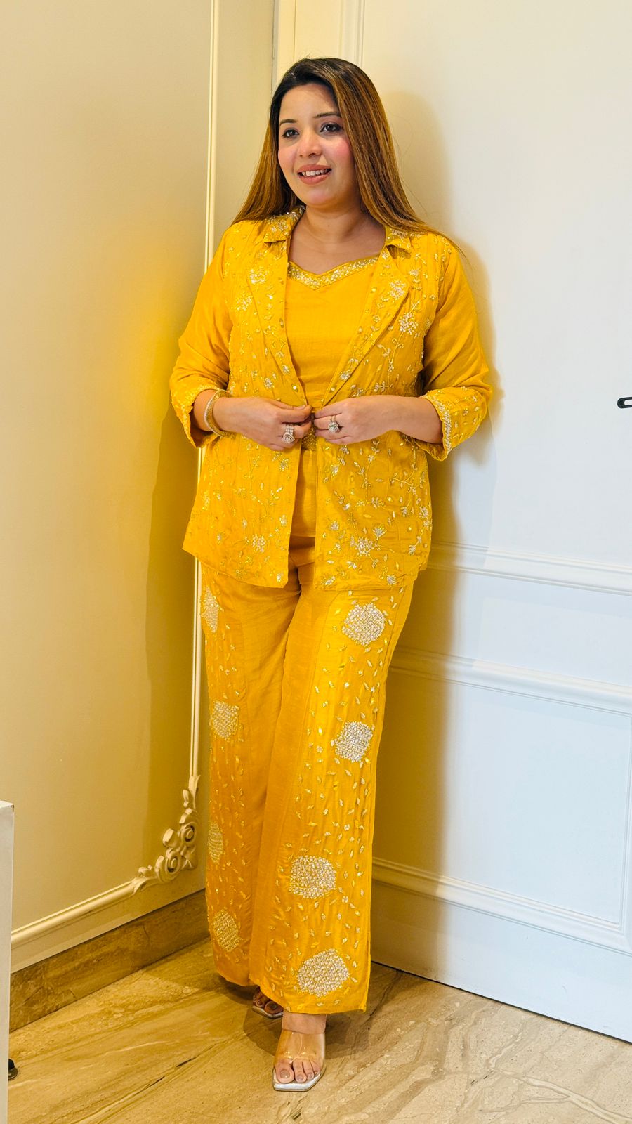 Elira Organza Set- Yellow, Purple