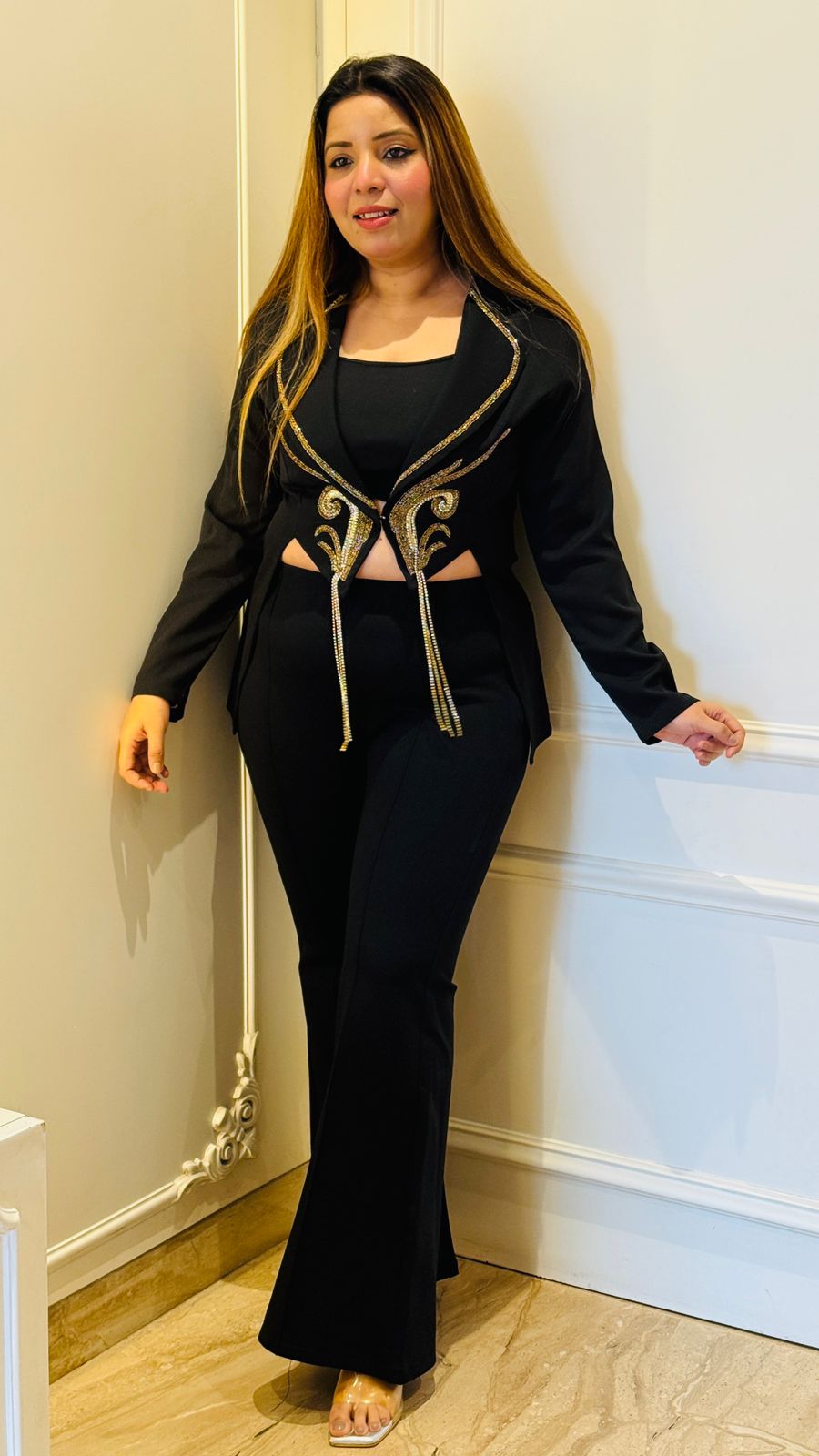 Ivana 3PC Blazer Set- Black, Blue, White, Pink