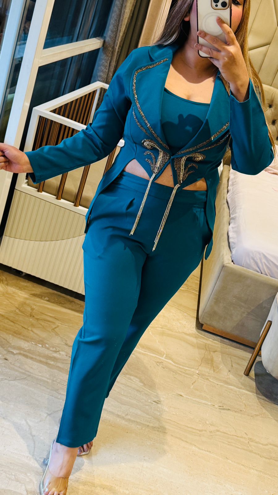 Ivana 3PC Blazer Set- Black, Blue, White, Pink