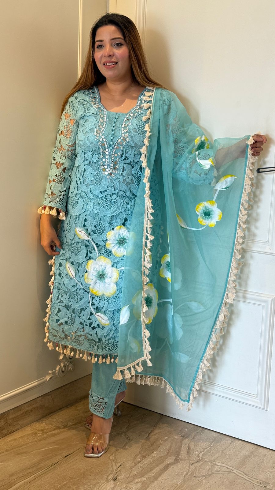 Ishara Handwork Suit- Blue