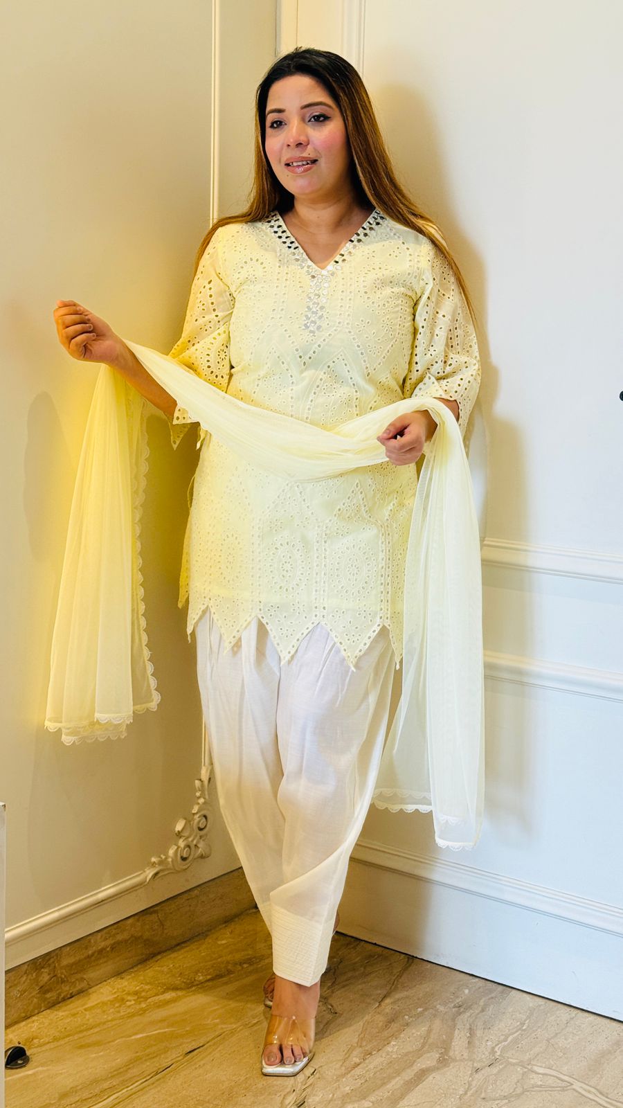 Zaafira Mirror Suit- Pink, Blue, Beige