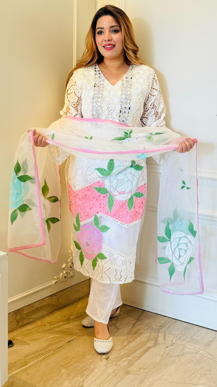 Renaya Suit Set- Blue, White, Yellow, Pink