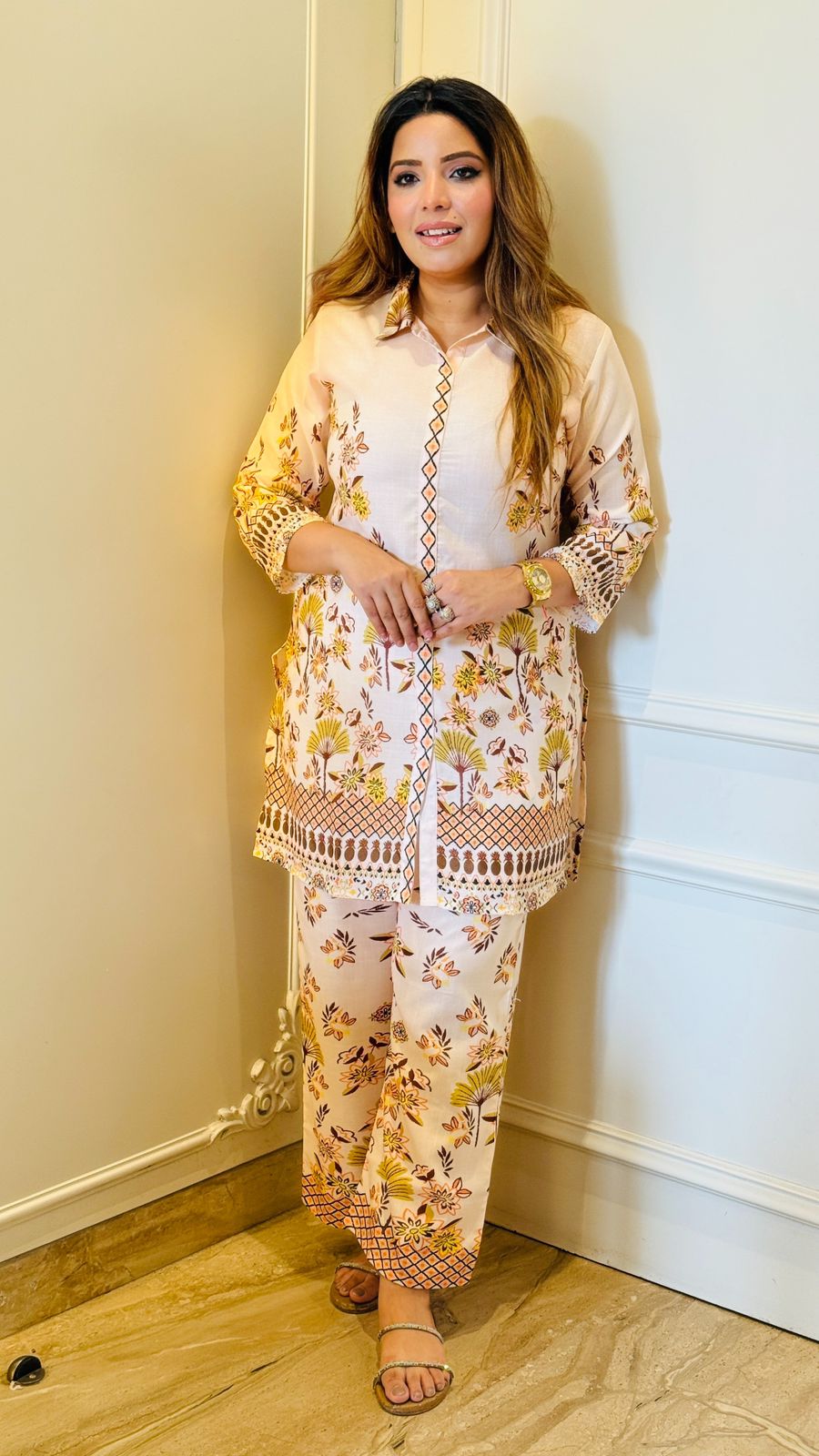 Ishara Silk Set- Beige