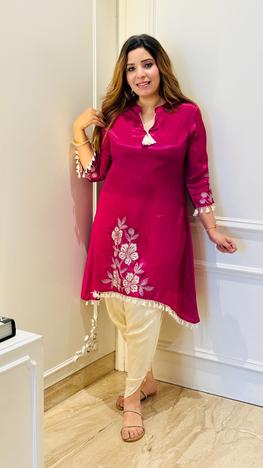 Mehar Crape Set- Black, Yellow, Pink, Red, Purple