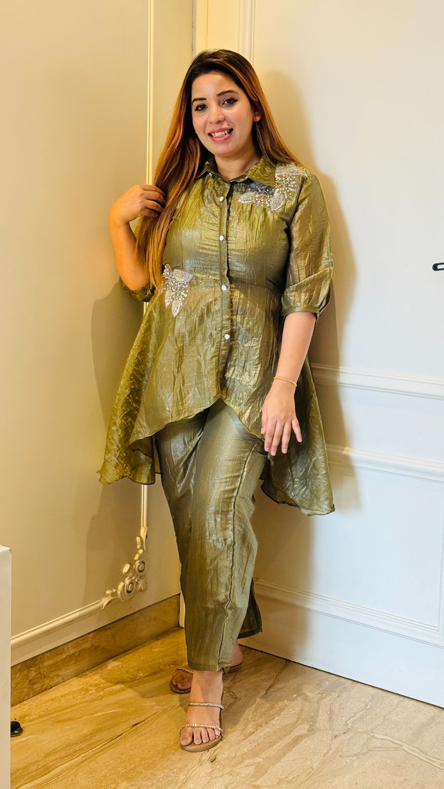 Zayna Organza Set- Green