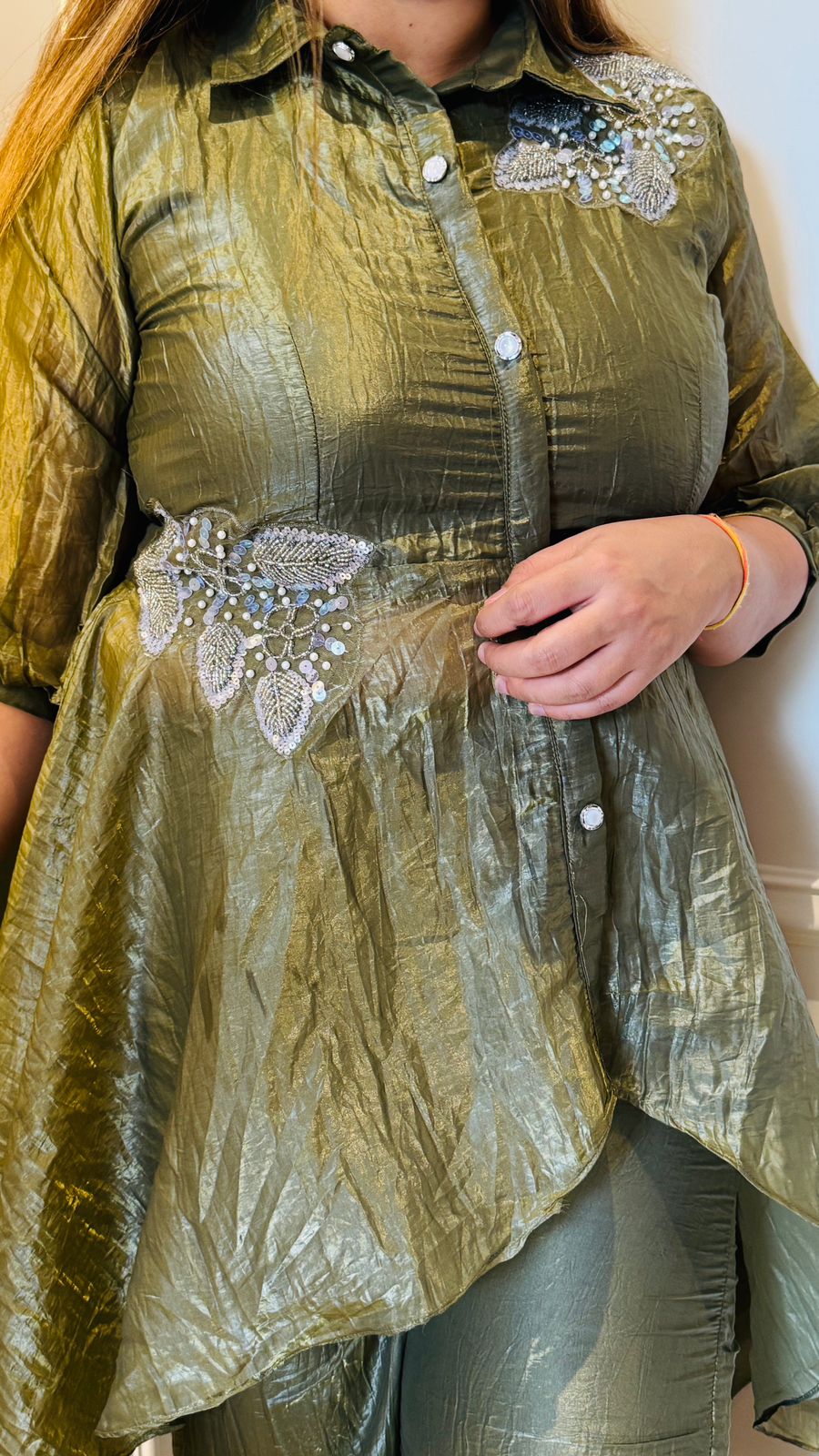 Zayna Organza Set- Green