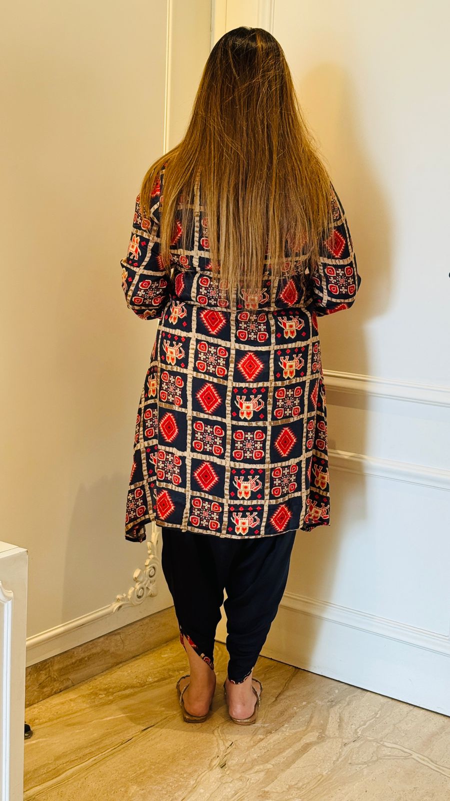 Vritika Tulip Dress- Red, Blue