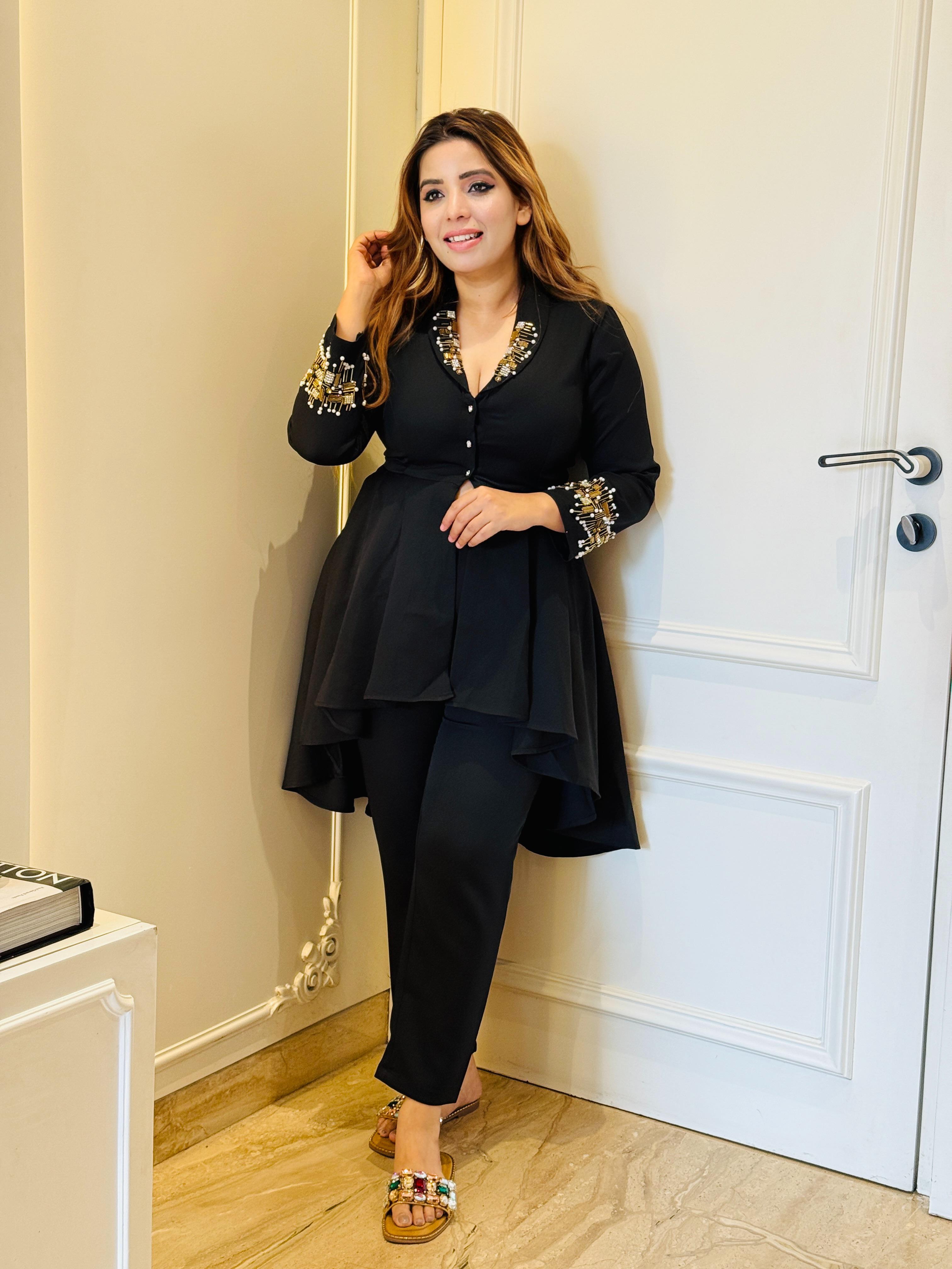 Zoya Indo-Western Set- Blue, White, Pink, Baby Pink, Black