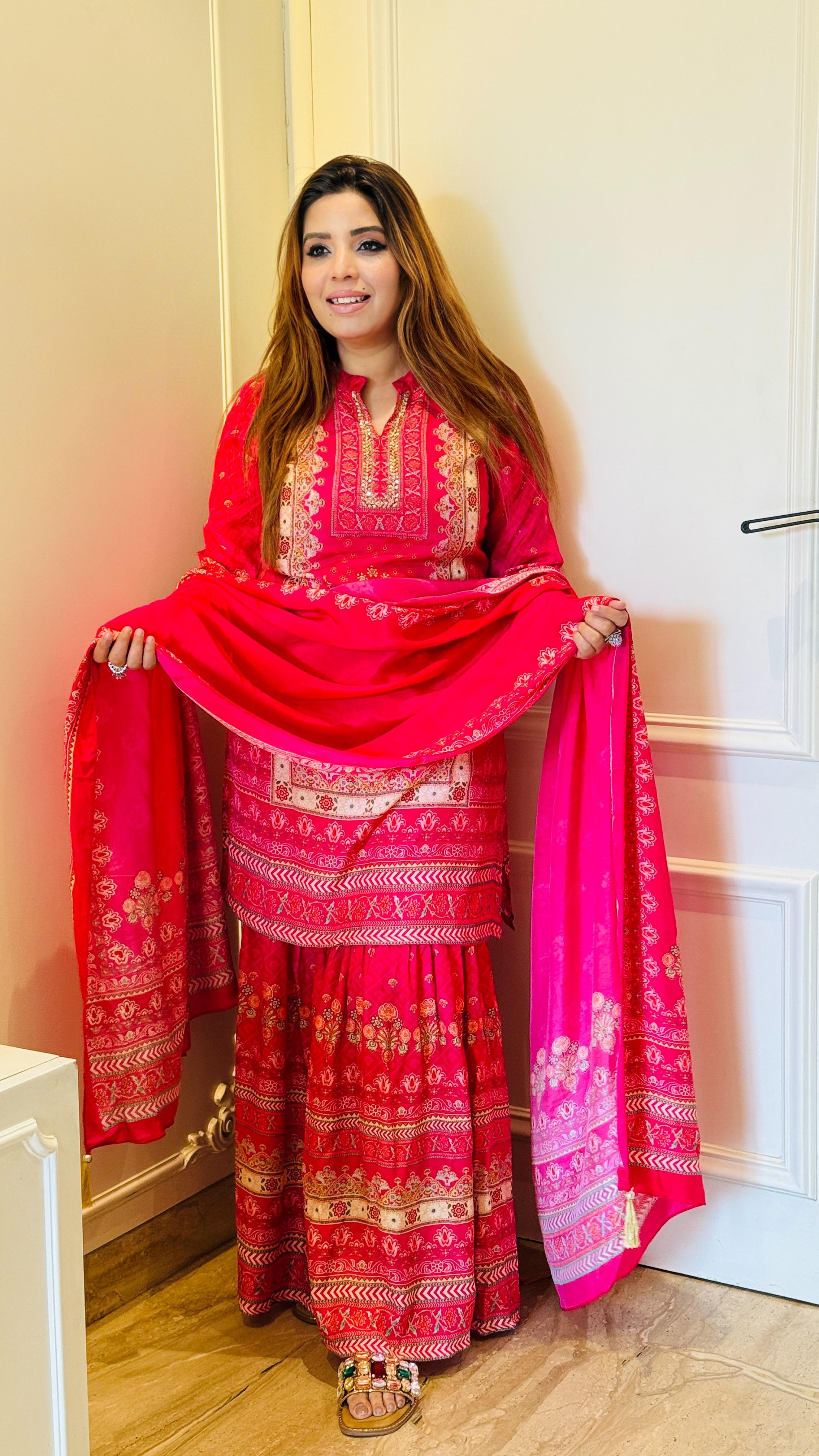 Inaaya Sharara Suit- Pink