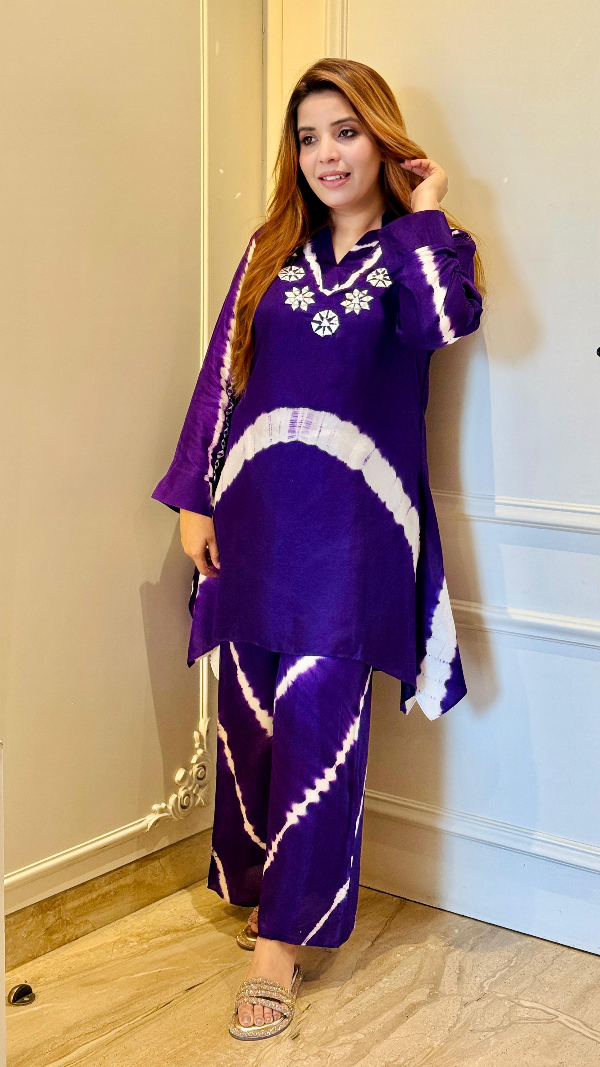 Naira Tie & Dye Corset- Purple