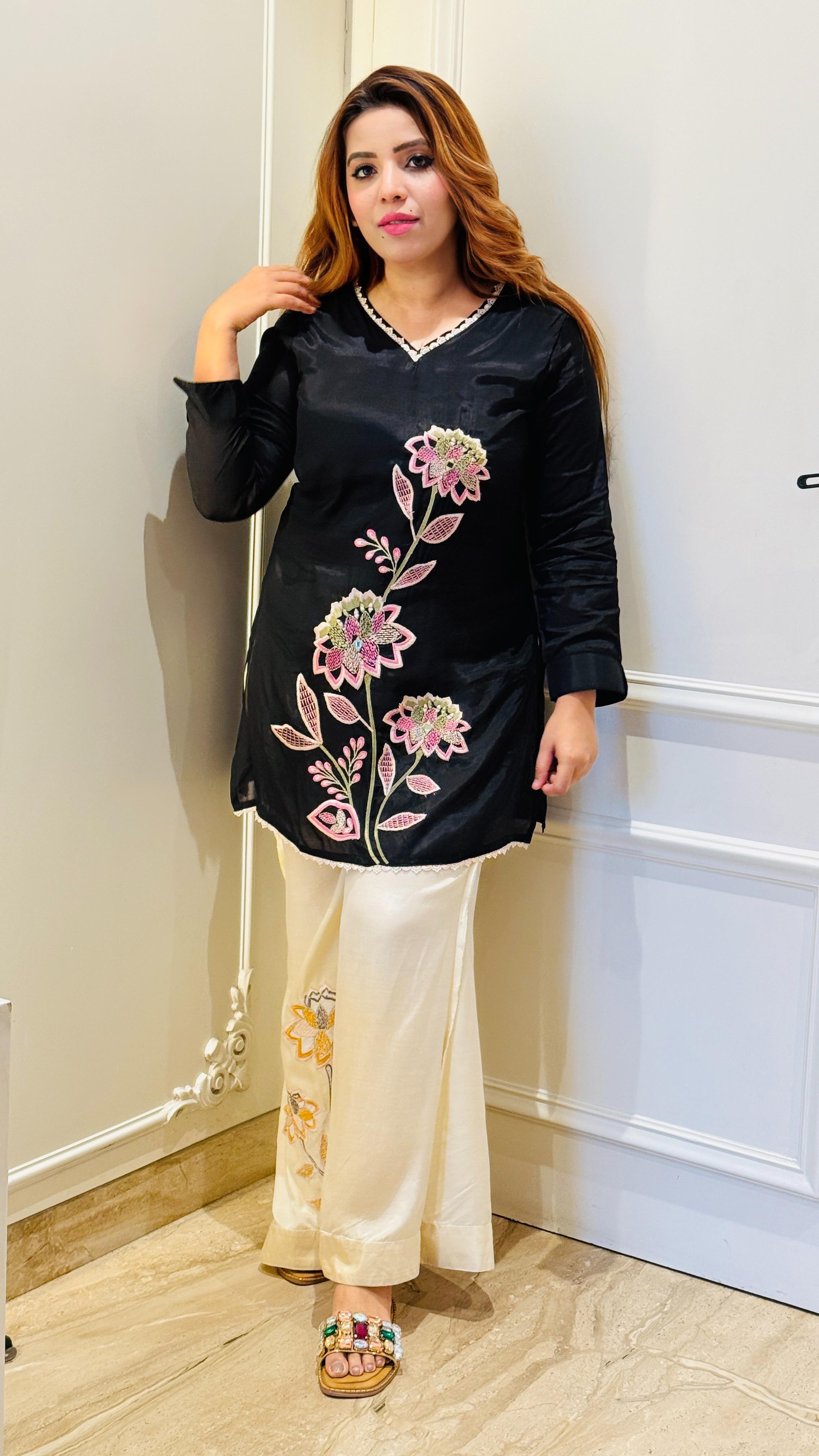 Zoya Bell Bottom Cordset- Green, Black, Purple