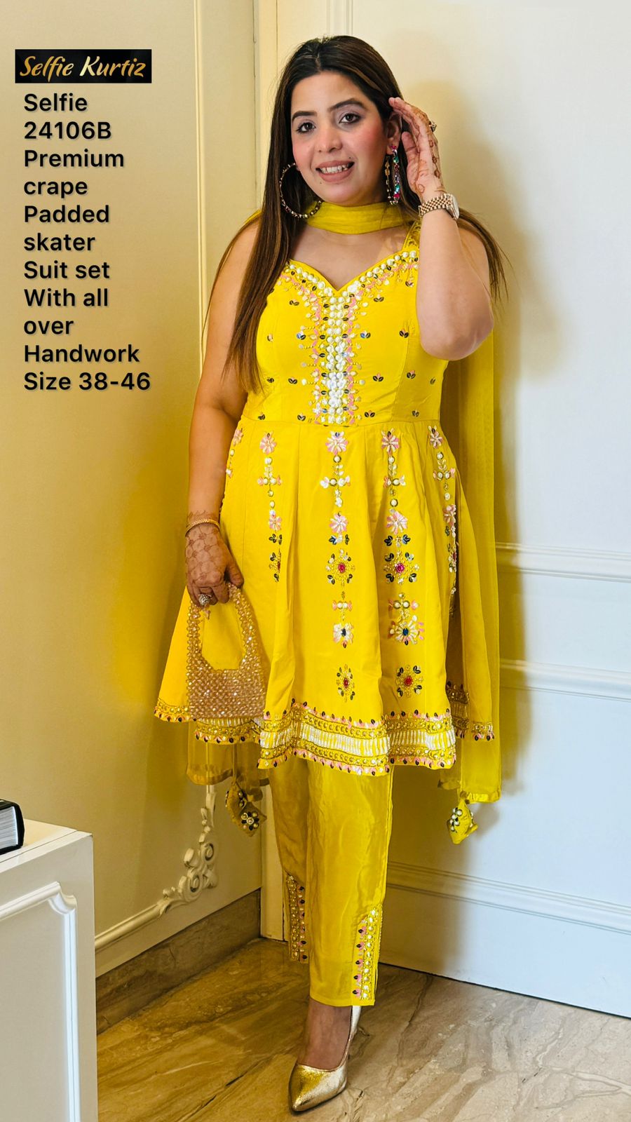 Zehra Skater Ensemble- Yellow, Navy, Purple