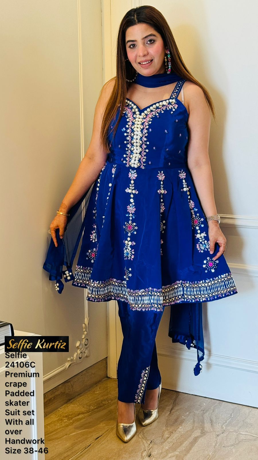 Zehra Skater Ensemble- Yellow, Navy, Purple