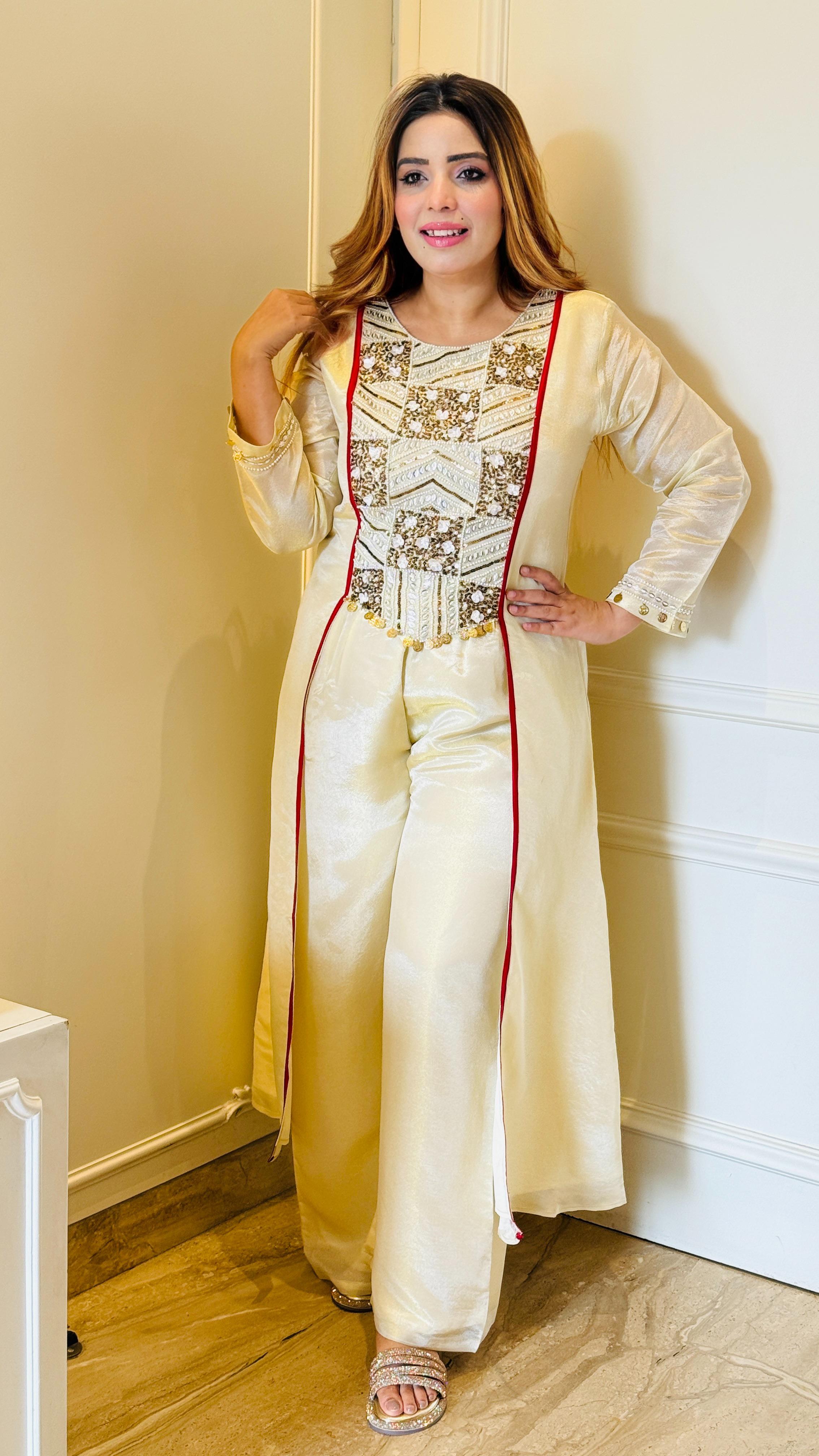 Aaria Indo Western Set- Beige