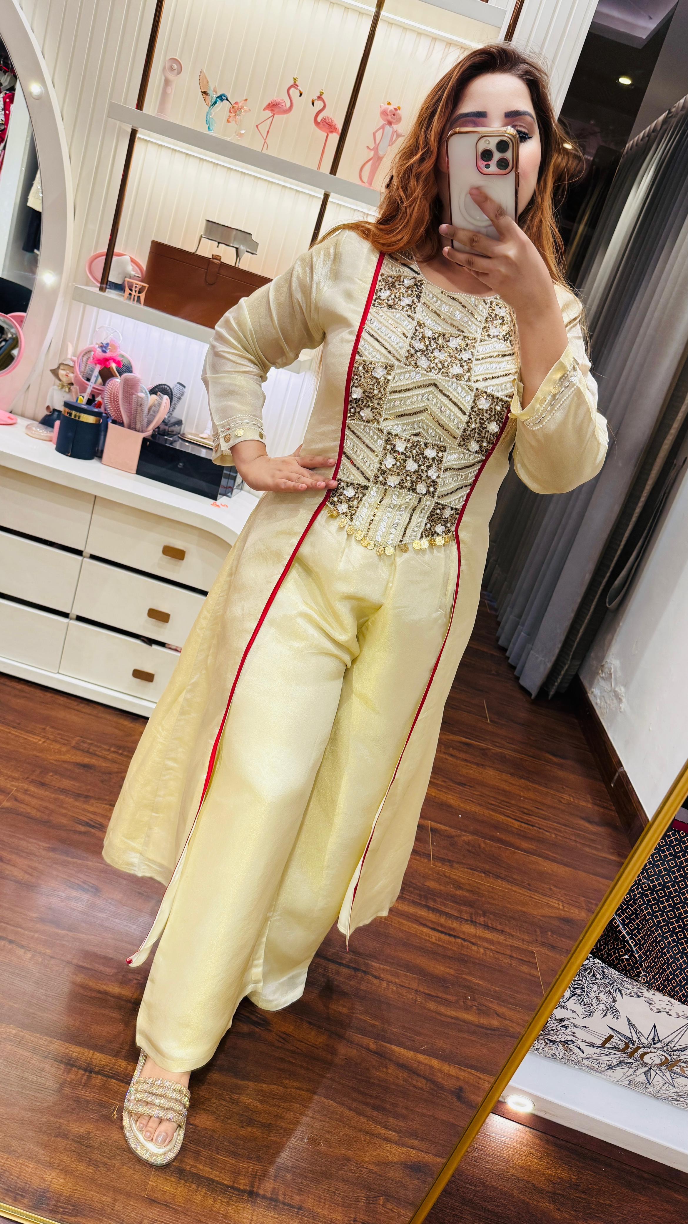 Aaria Indo Western Set- Beige