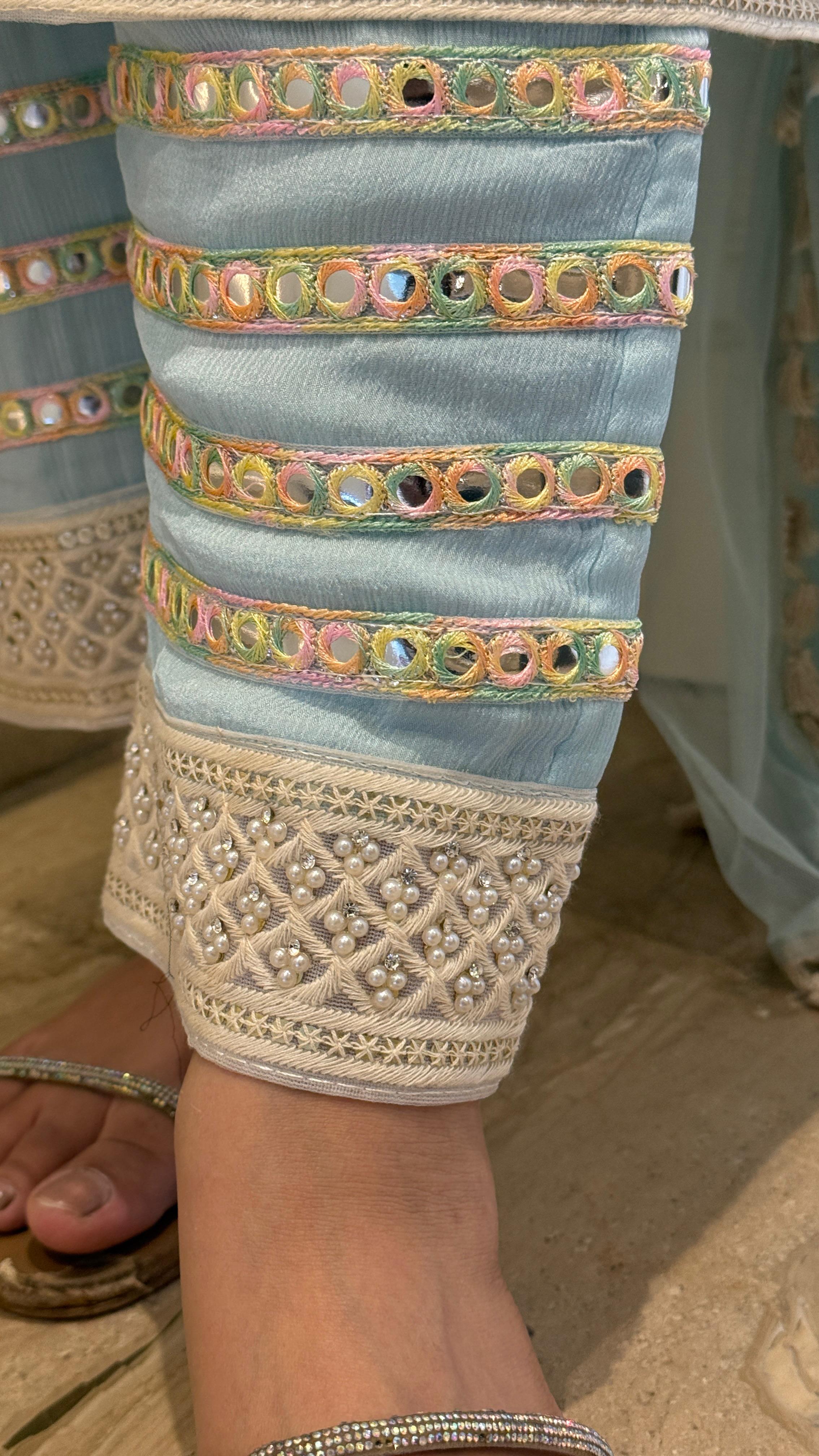 Elegant Chinnon suit set- Blue