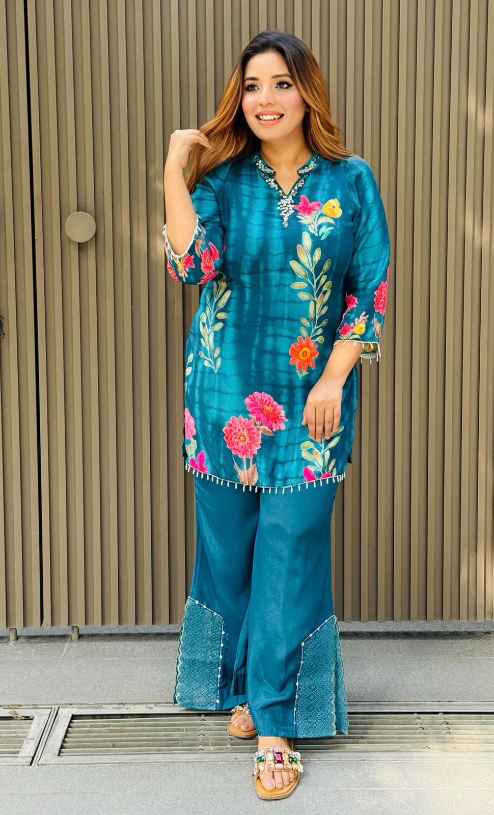 luxurious Cord Set- Blue, Gray