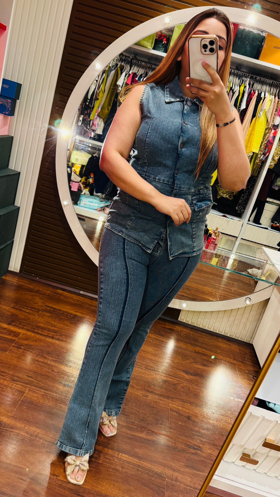 Denim Cordset- Blue, Gray