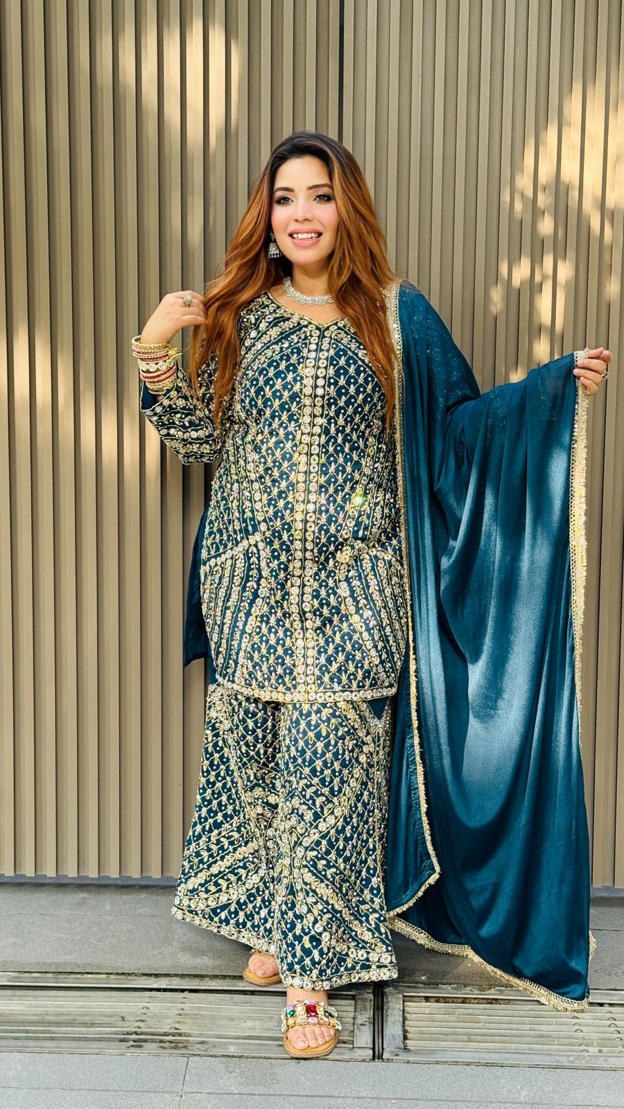 Alishka Plazo Set- Blue