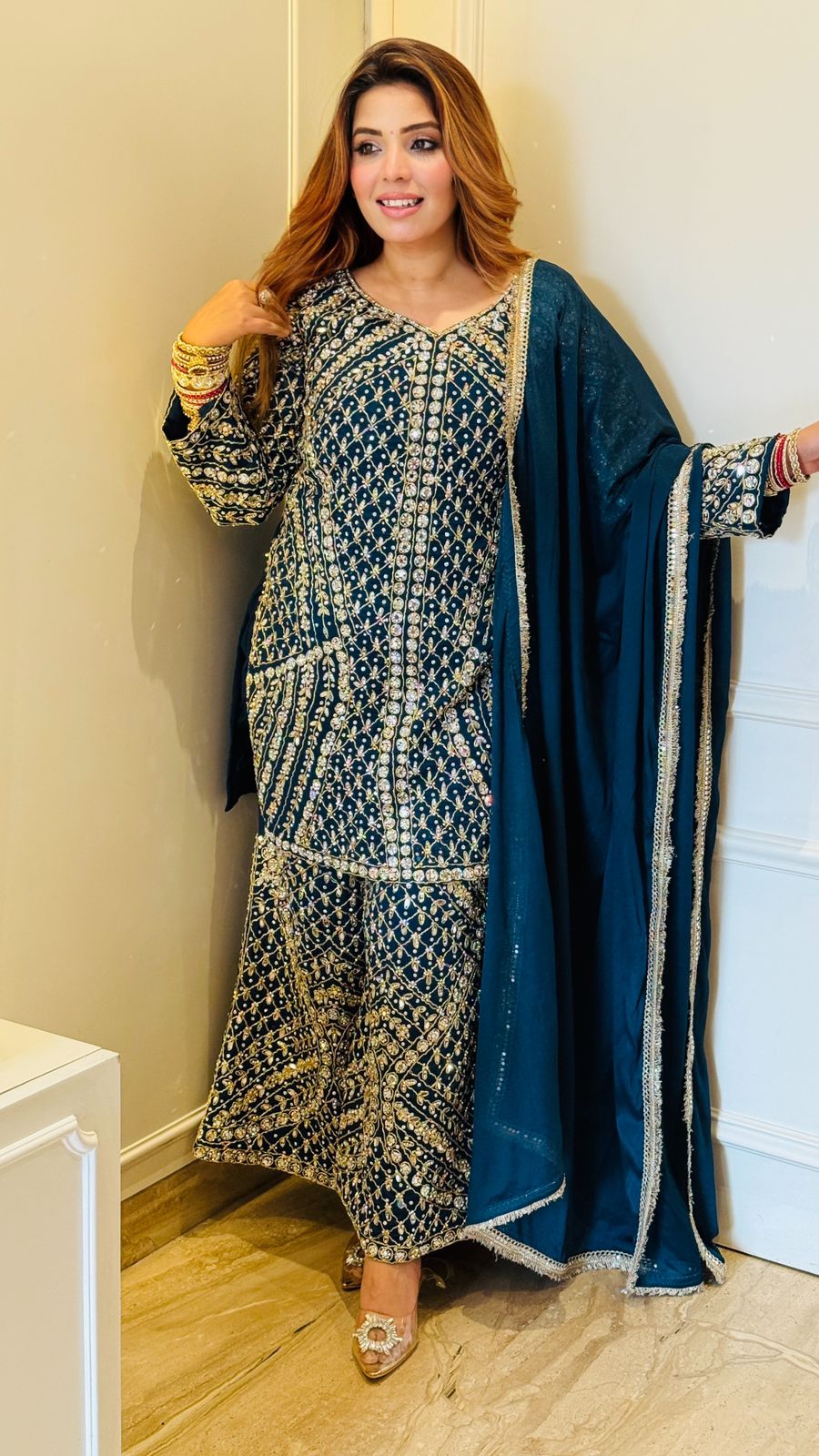 Alishka Plazo Set- Blue