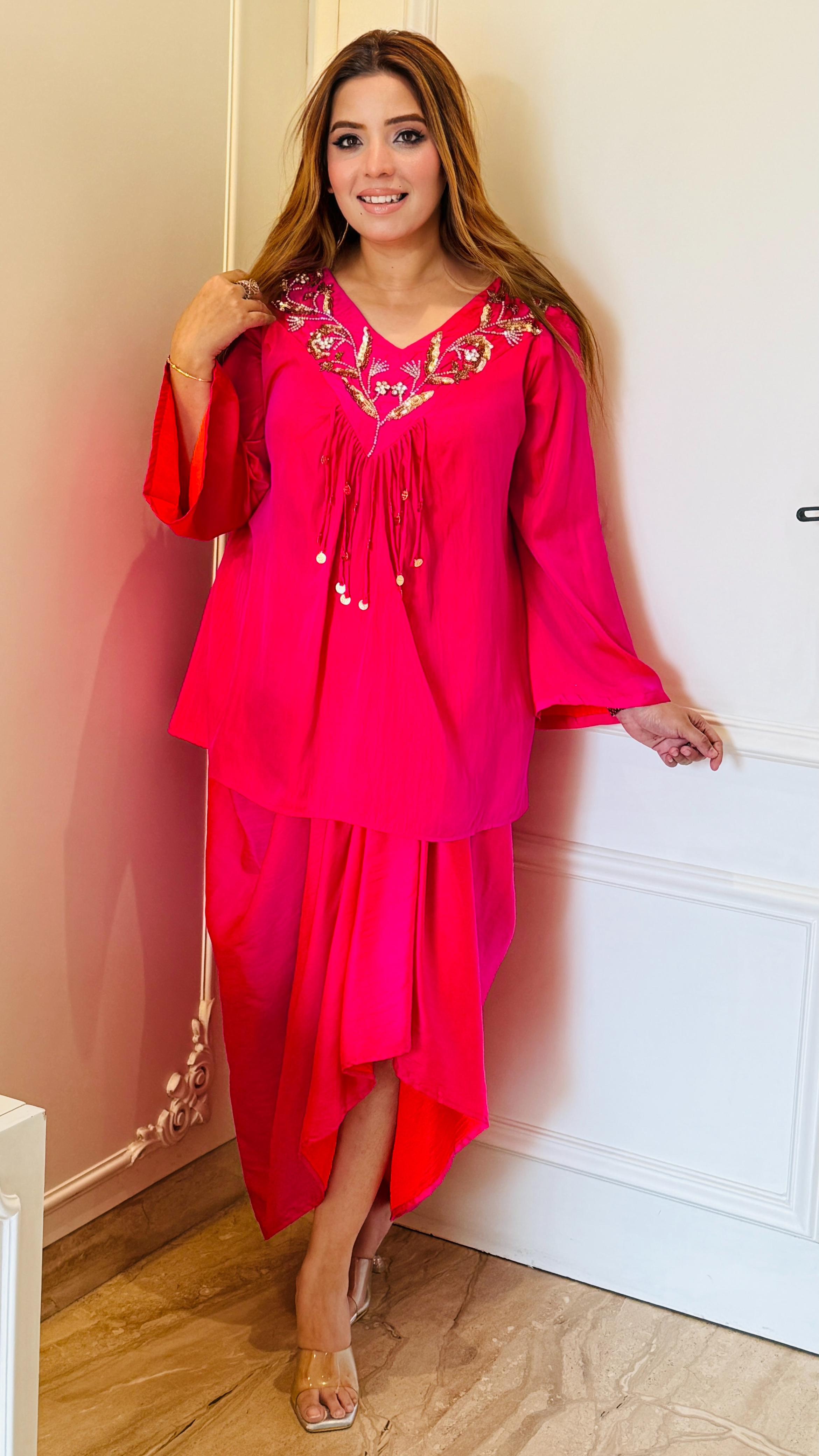 Navya Skirt Dress- Pink, Black, Blue, Red