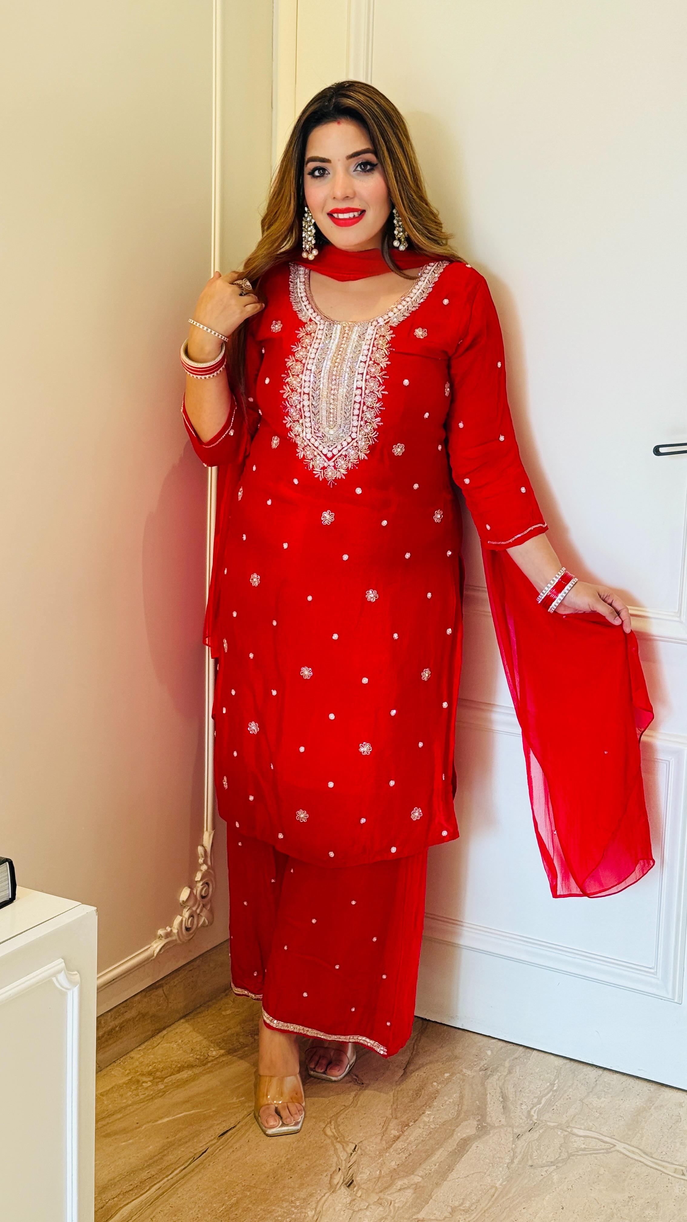 Varnika Suit Set- Red