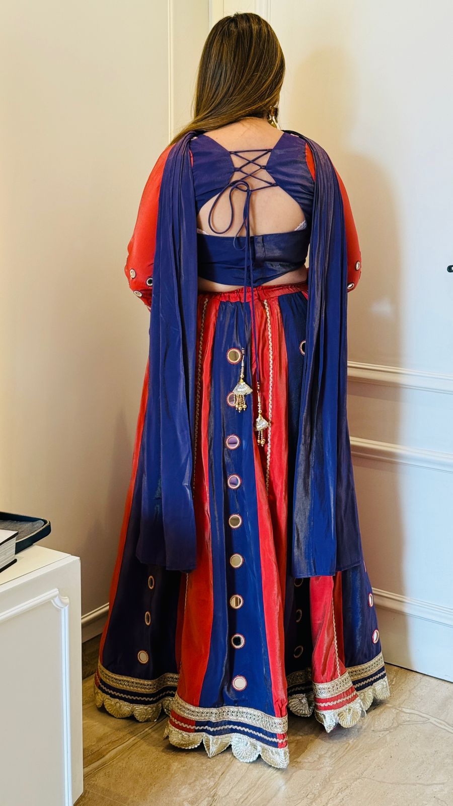 Zohra Lehenga - Magenta, Orange