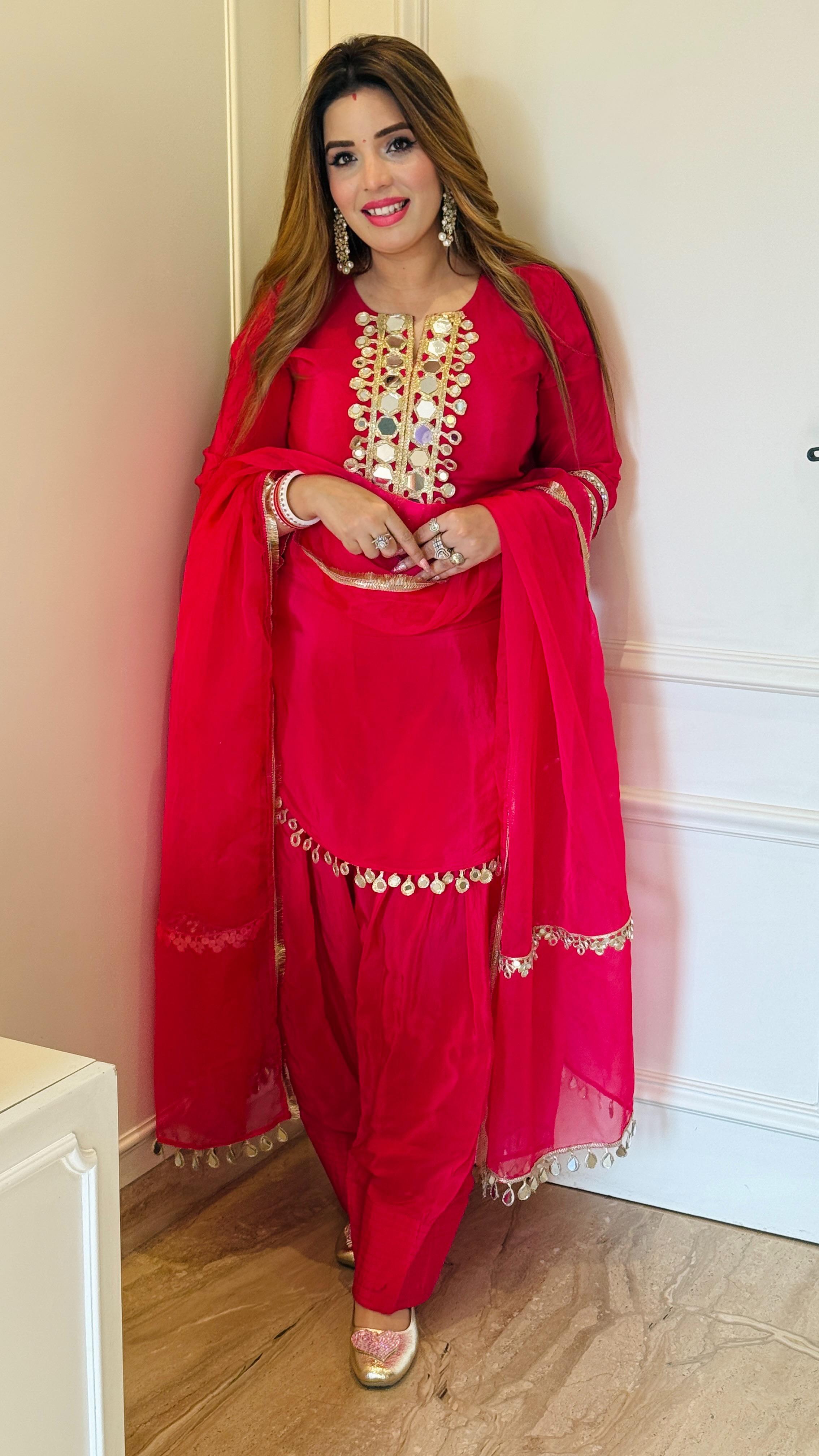 Riyana Salwar Suit- Black, Purple, Pink, Red, Yellow