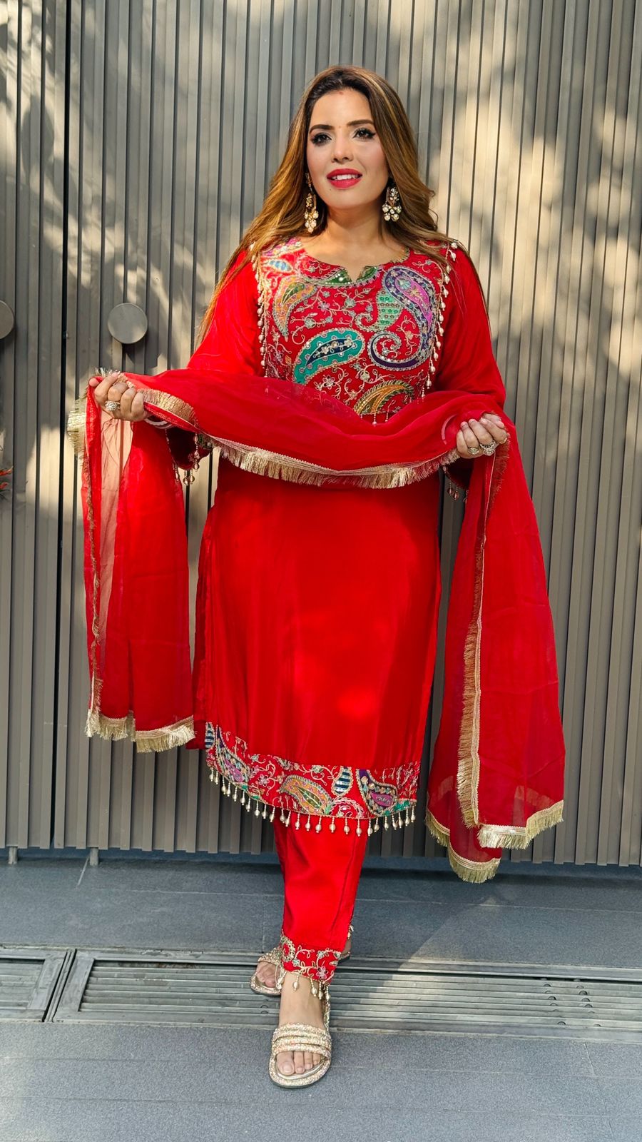 Yuvira Suit Set- Purple, Red