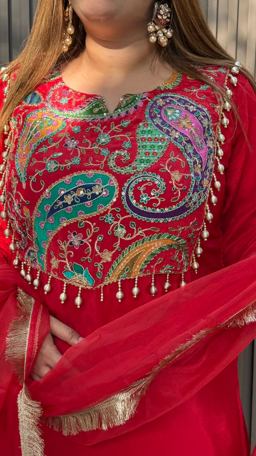 Yuvira Suit Set- Purple, Red