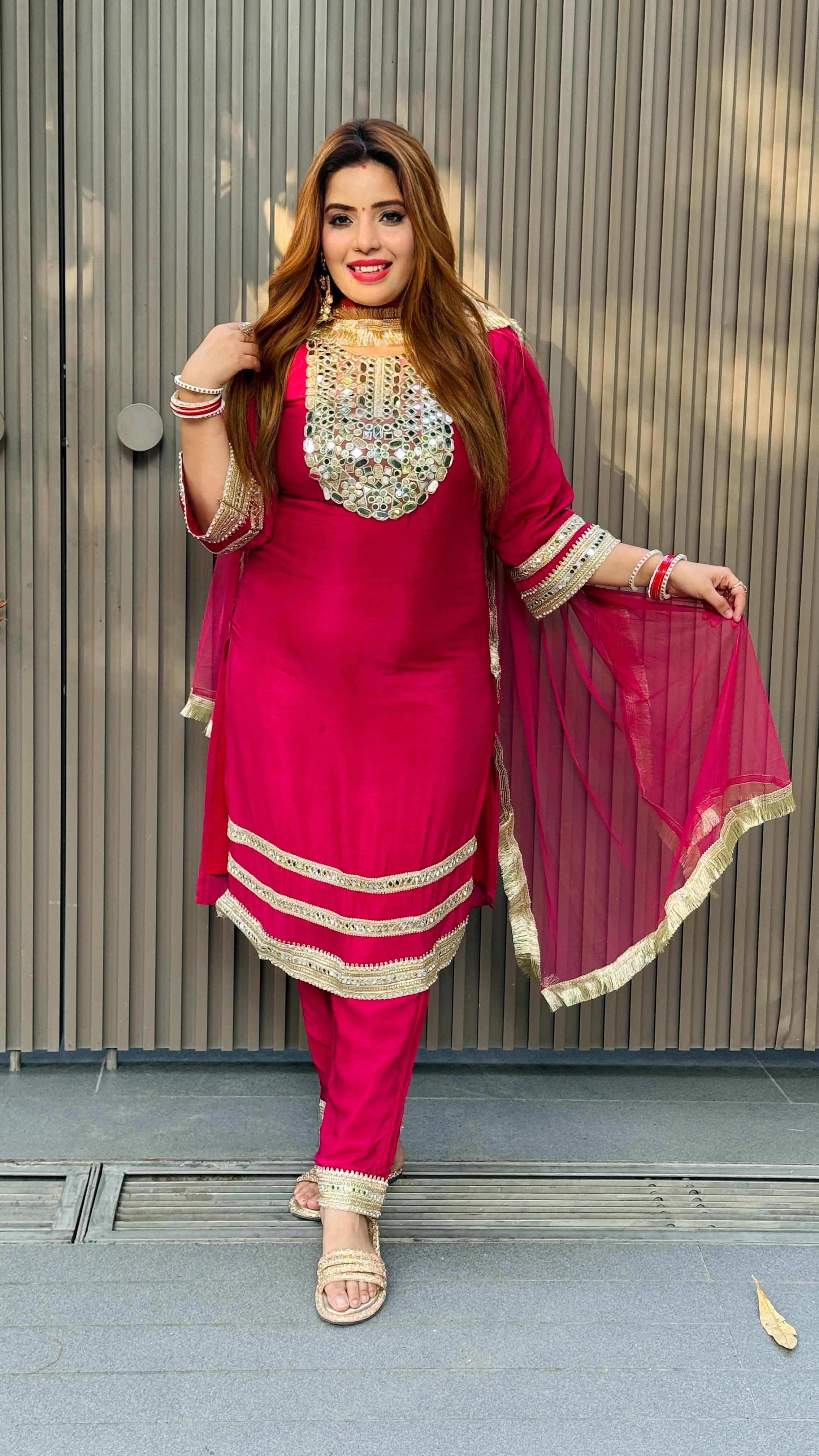 Naira Suit Set- Magenta