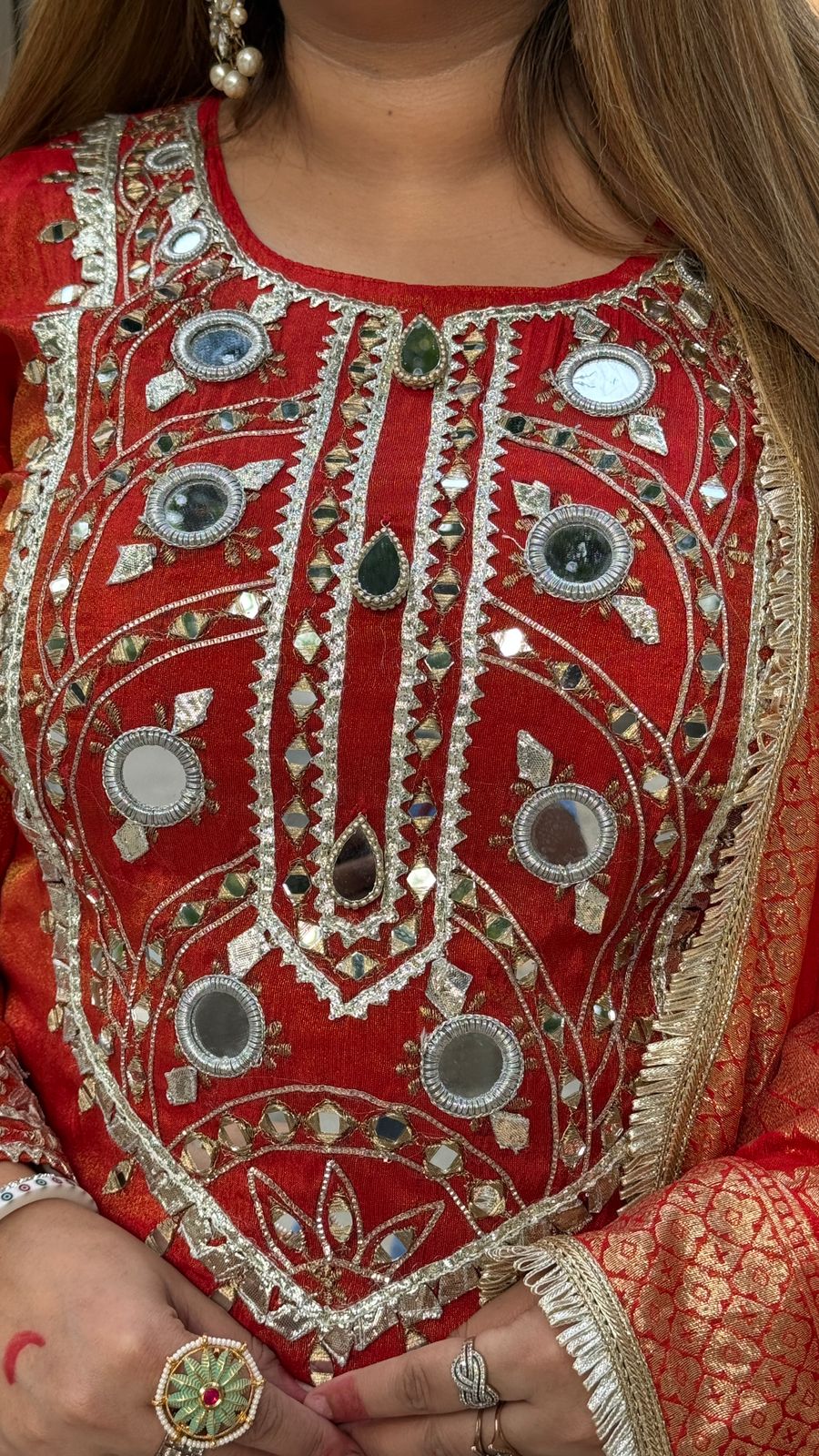 Zariya Suit- Magenta, Orange, Peach