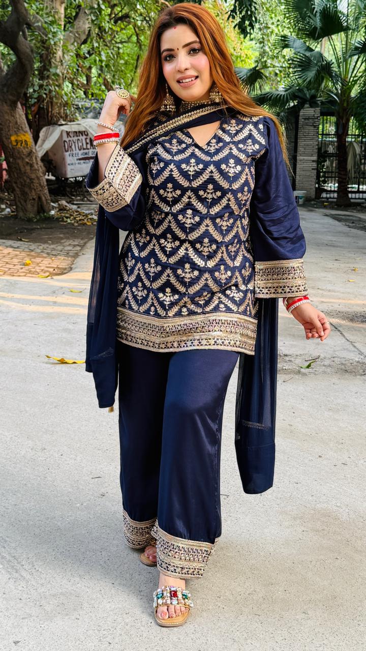 Meher Suit Set- Navy