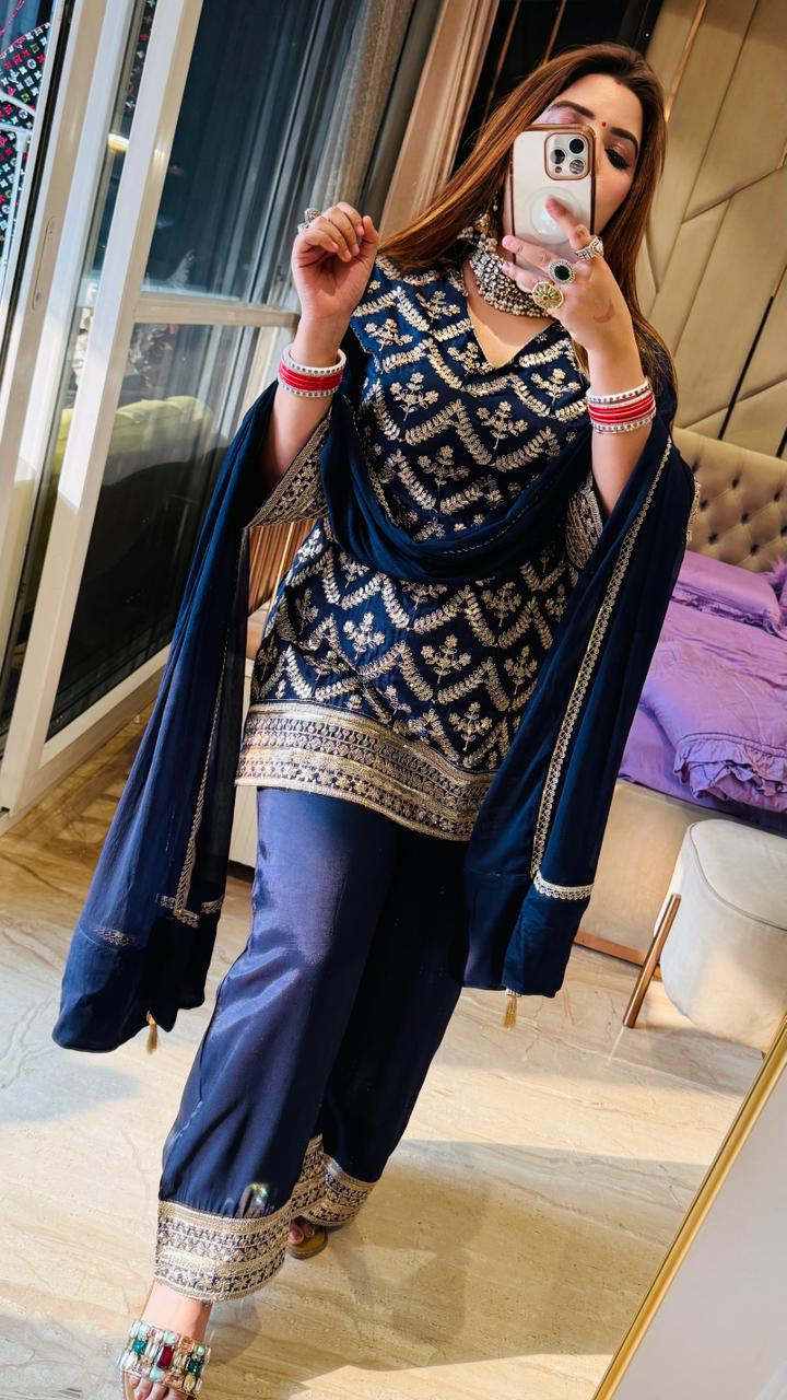 Meher Suit Set- Navy