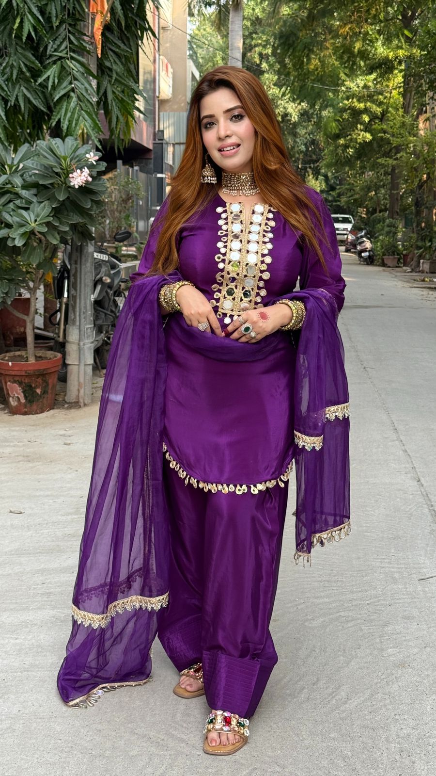 Riyana Salwar Suit- Black, Purple, Pink, Red, Yellow