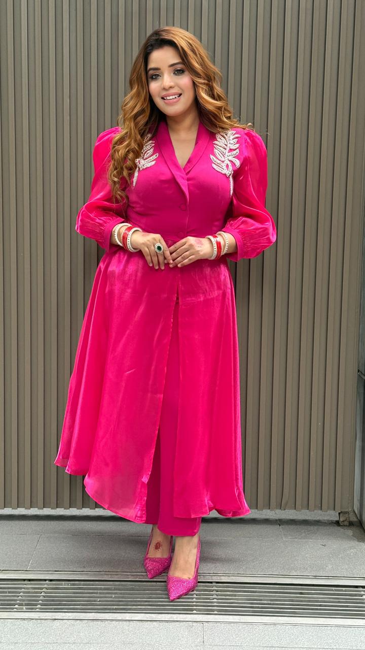 Selvya Indo-Western Dress-Green, Pink, Red, Navy