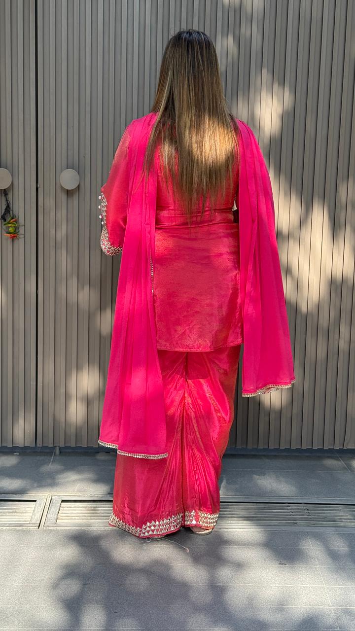 Ziyana Plazo Suit- Pink, Purple