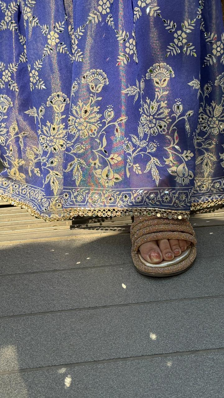 Zivana Sharar Suit- Blue, Pink