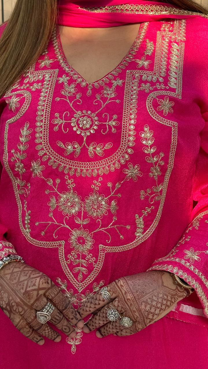 Aavira Suit Set- Pink, Navy