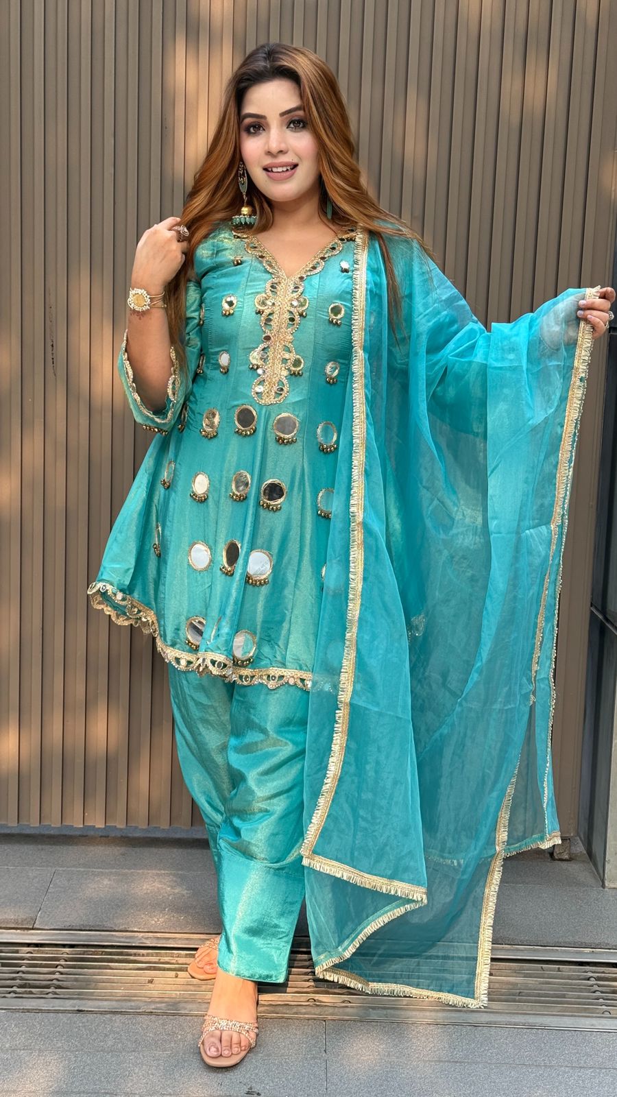 Arvaya Farshi Suit- Purple, Orange, Beige, Blue